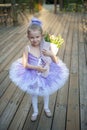 Little ballerina with flowers