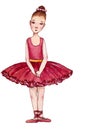 Little ballerina in red dress. Royalty Free Stock Photo