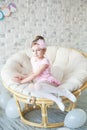 Little ballerina in a studio Royalty Free Stock Photo