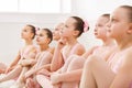 Little ballerinas in ballet studio Royalty Free Stock Photo