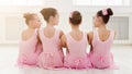 Little ballerinas talking in ballet studio Royalty Free Stock Photo