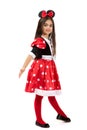 Little ballet dancer in a cute red costume Royalty Free Stock Photo