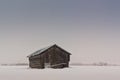 Little Barn House On The Snowy Fields Royalty Free Stock Photo
