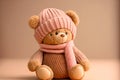 Little bear in hat and scarf cute kits knitted toys