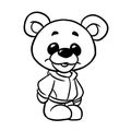 Little bear teddy jacket character smile illustration cartoon coloring