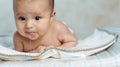 Little beautiful baby drools Royalty Free Stock Photo