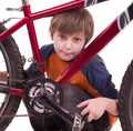 Little beautiful boy with bycicle Royalty Free Stock Photo