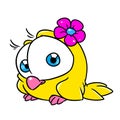 Little beautiful girl bird animal illustration cartoon character