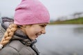 Little beautiful smiling girl in pink hat Royalty Free Stock Photo