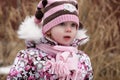 Little beauty girl slightly frozen Royalty Free Stock Photo