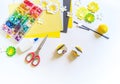 Little bee crafts. Children`s hands are creative work Royalty Free Stock Photo