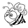 Little bee insect flying illustration cartoon Royalty Free Stock Photo