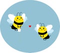 Little bees are circling in the sky and holding bits of honey, confessing their love to each other.