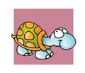 Little beyond the Turtle Color illustration humorist button or icon
