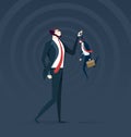 Little and Big. Business confrontation metaphor. Business concept vector