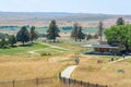 Little Bighorn Battlefield National Monument, MONTANA, USA - JULY 18, 2017: Tourists visiting Custer Battlefield Museum and Last S