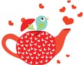 Little bird going out of love teapot