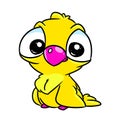 Little bird parrot yellow chick illustration cartoon character