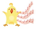 A little birdie sings Illustration for vocal lessons for children