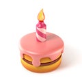Little birthday cake 3d icon