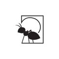 Little Black Ant Small Insect Abstract Logo Symbol Royalty Free Stock Photo