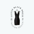 Little Black Dress. Abstract Vector Sign, Symbol or Logo Template. Fashion Boutique Emblem with Classy Typography.
