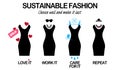 Little black dress, sustainable fashion, love it, work it, care for it, repeat, slow fashion