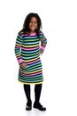 Little black girl wearing colorful dress Royalty Free Stock Photo