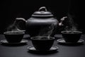 Little black tea cups Royalty Free Stock Photo