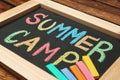 Little Blackboard With Text SUMMER CAMP Chalked
