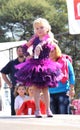 Little Blond Angel in purple dress at Beauty Pageant
