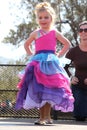 Little Blond Angel in rainbow dress at Beauty Pageant