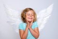 Little blond girl with angel- wings Royalty Free Stock Photo