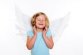 Little blond girl with angel- wings Royalty Free Stock Photo
