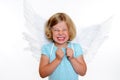 Little blond girl with angel- wings Royalty Free Stock Photo