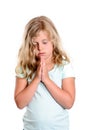 Little blond girl praying Royalty Free Stock Photo