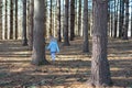 Little girl walking through forest Royalty Free Stock Photo