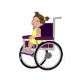 Little blondy girl on a wheelchair Royalty Free Stock Photo