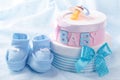 Little blue baby booties Royalty Free Stock Photo