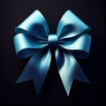a little blue bow on a dark background Royalty Free Stock Photo