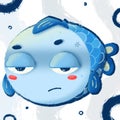 Little blue fish feeling down