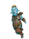 Little blue orc in a white background Royalty Free Stock Photo