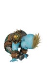 Little blue orc in a white background Royalty Free Stock Photo