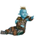 Little blue orc in a white background Royalty Free Stock Photo