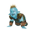 Little blue orc in a white background Royalty Free Stock Photo