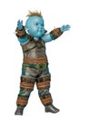 Little blue orc in a white background Royalty Free Stock Photo