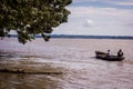 Little boat at Amazon River Royalty Free Stock Photo