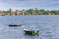 Little boat in the lake near Plon