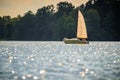 Little boat in lake Trakai