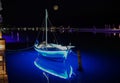 Little boat under the moon Royalty Free Stock Photo